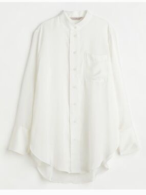 white H&M silky - satin blouse | size XL